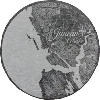 Juneau, Alaska Round Slate Coaster