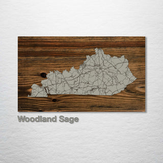 Kentucky Isolated Map - Fire & Pine