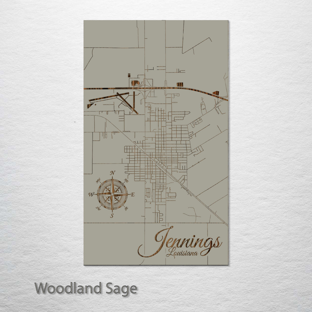 Jennings, Louisiana Street Map