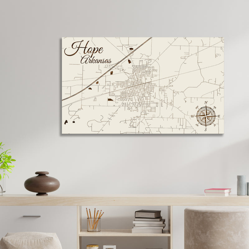 Hope, Arkansas Street Map