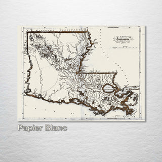 Historic Louisiana Map - Fire & Pine