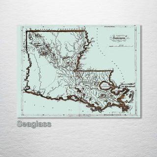 Historic Louisiana Map - Fire & Pine