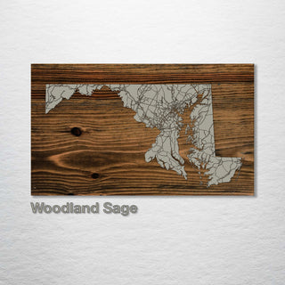 Maryland Isolated Map - Fire & Pine