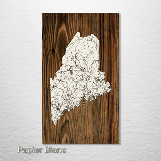 Maine Isolated Map - Fire & Pine