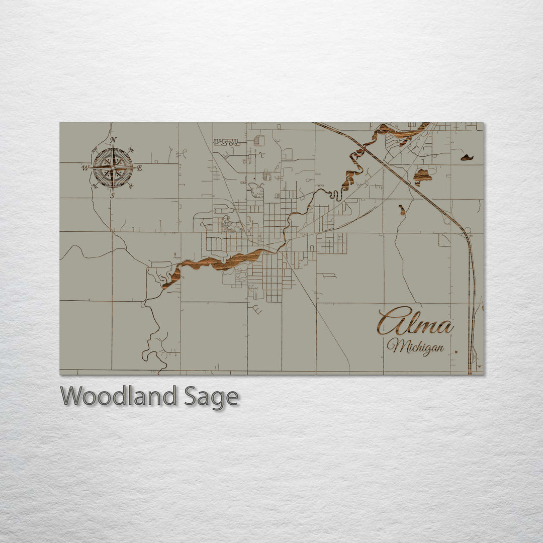 Alma, Michigan Street Map