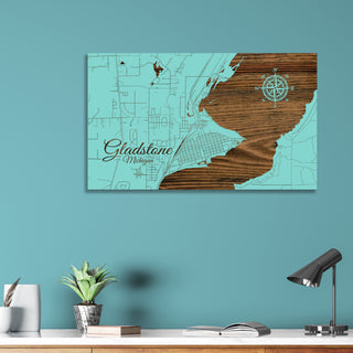 Gladstone, Michigan Street Map