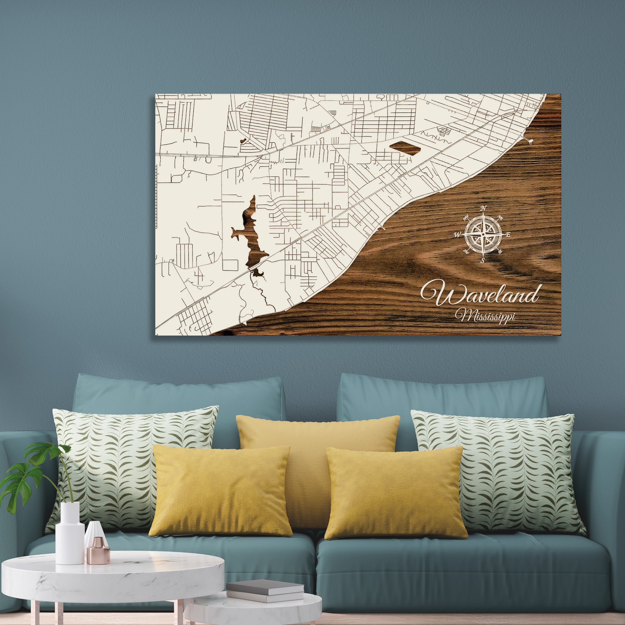 Waveland, Mississippi Street Map Fire & Pine