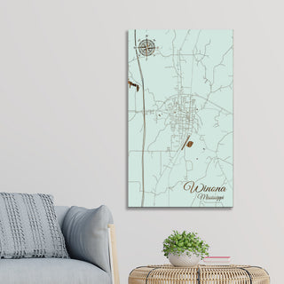 Winona, Mississippi Street Map