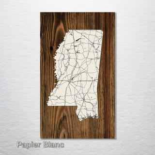 Mississippi Isolated Map - Fire & Pine
