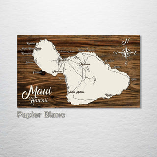 Maui, Hawaii Whimsical Map - Fire & Pine