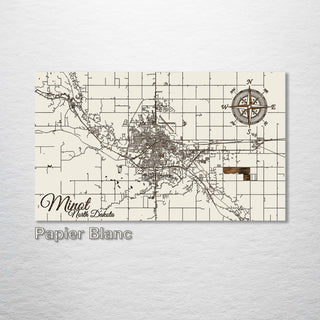 Minot, North Dakota Street Map - Fire & Pine