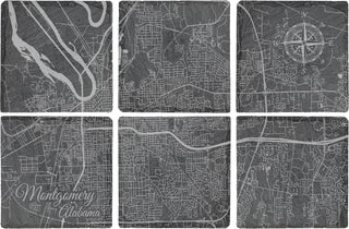 Montgomery, Alabama Square Slate Coaster
