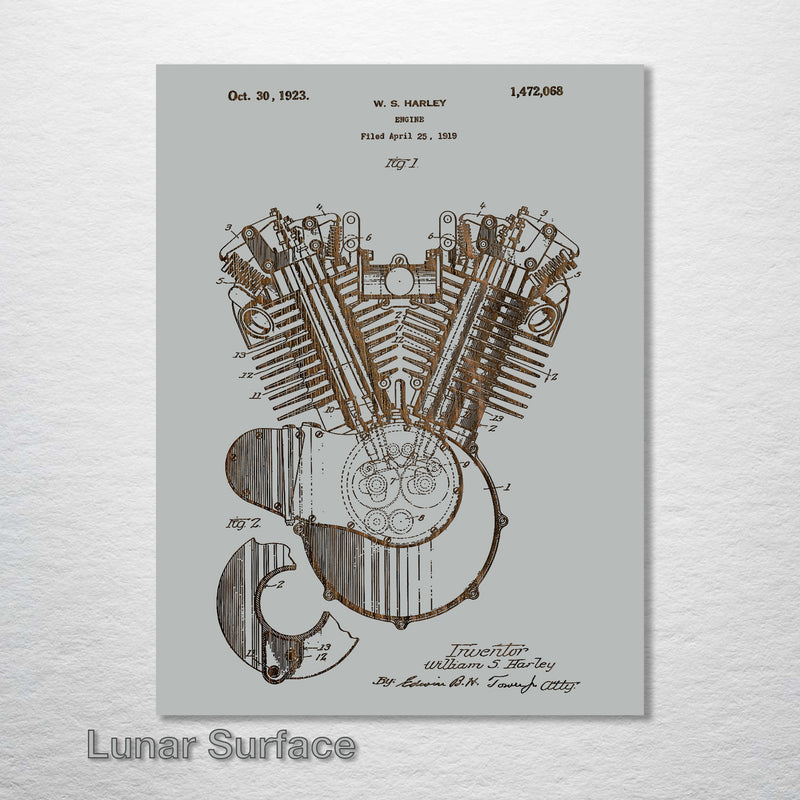 Harley Motorcycle Engine Drawing