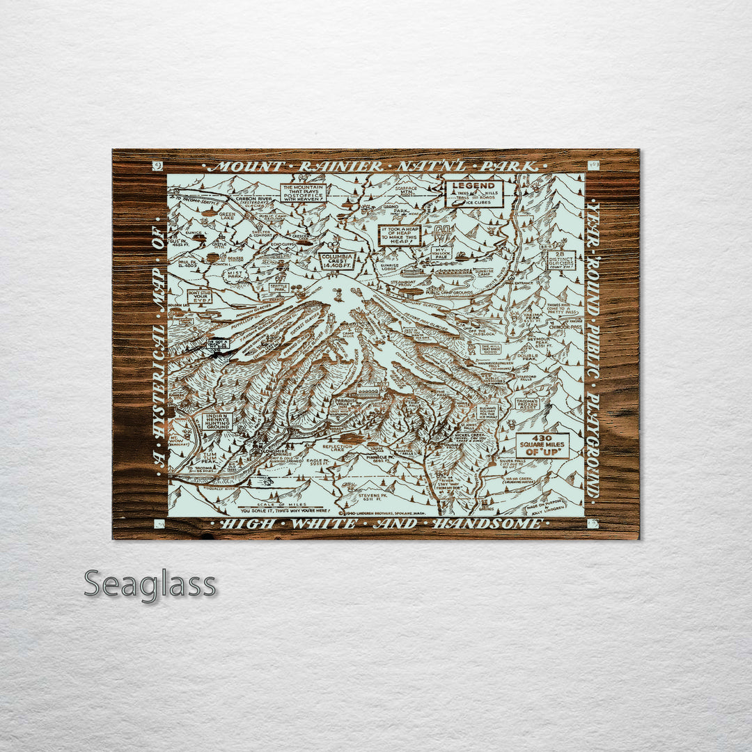 Mount Rainier National Park Hysterical Map