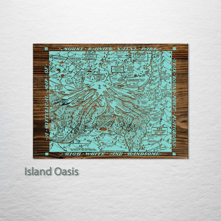 Mount Rainier National Park Hysterical Map