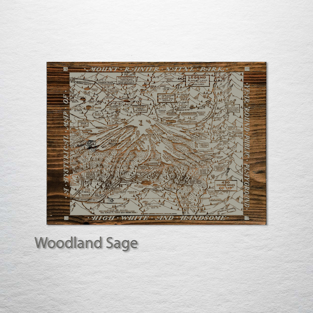 Mount Rainier National Park Hysterical Map