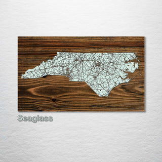 North Carolina Isolated Map - Fire & Pine