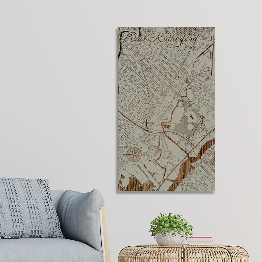 East Rutherford, New Jersey Street Map – Fire & Pine