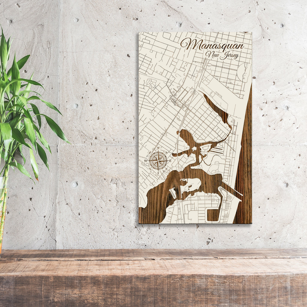 Manasquan, New Jersey Street Map – Fire & Pine