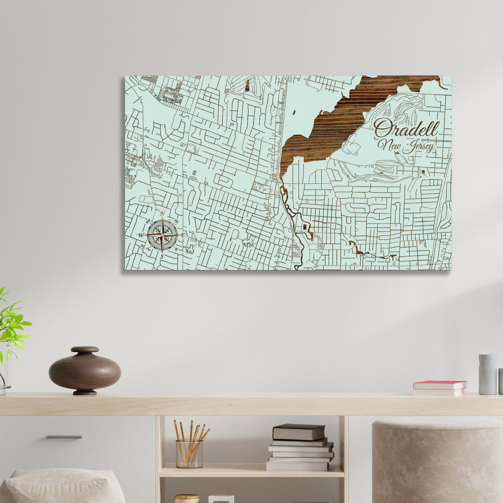 Oradell, New Jersey Street Map Fire & Pine