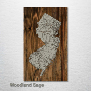 New Jersey Isolated Map - Fire & Pine
