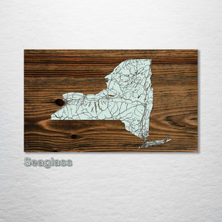 New York Isolated Map - Fire & Pine