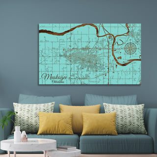 Muskogee, Oklahoma Street Map