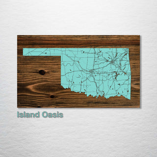 Oklahoma Isolated Map - Fire & Pine