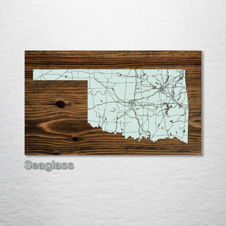 Oklahoma Isolated Map - Fire & Pine