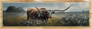 Longhorn in Blue Bonnets (Panoramic Sizing)