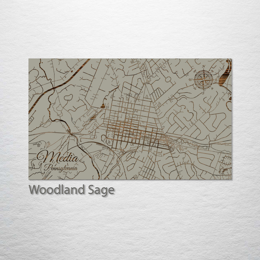 Media, Pennsylvania Street Map
