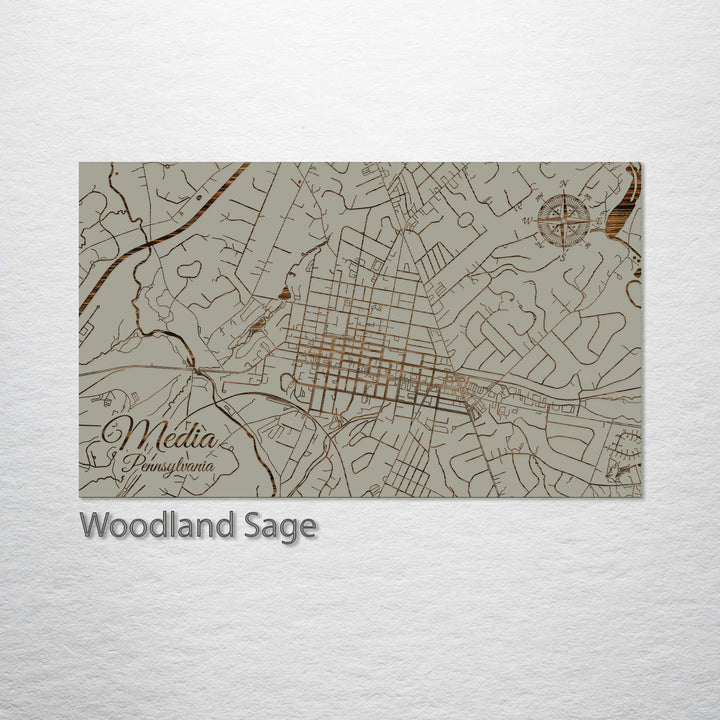 Media, Pennsylvania Street Map