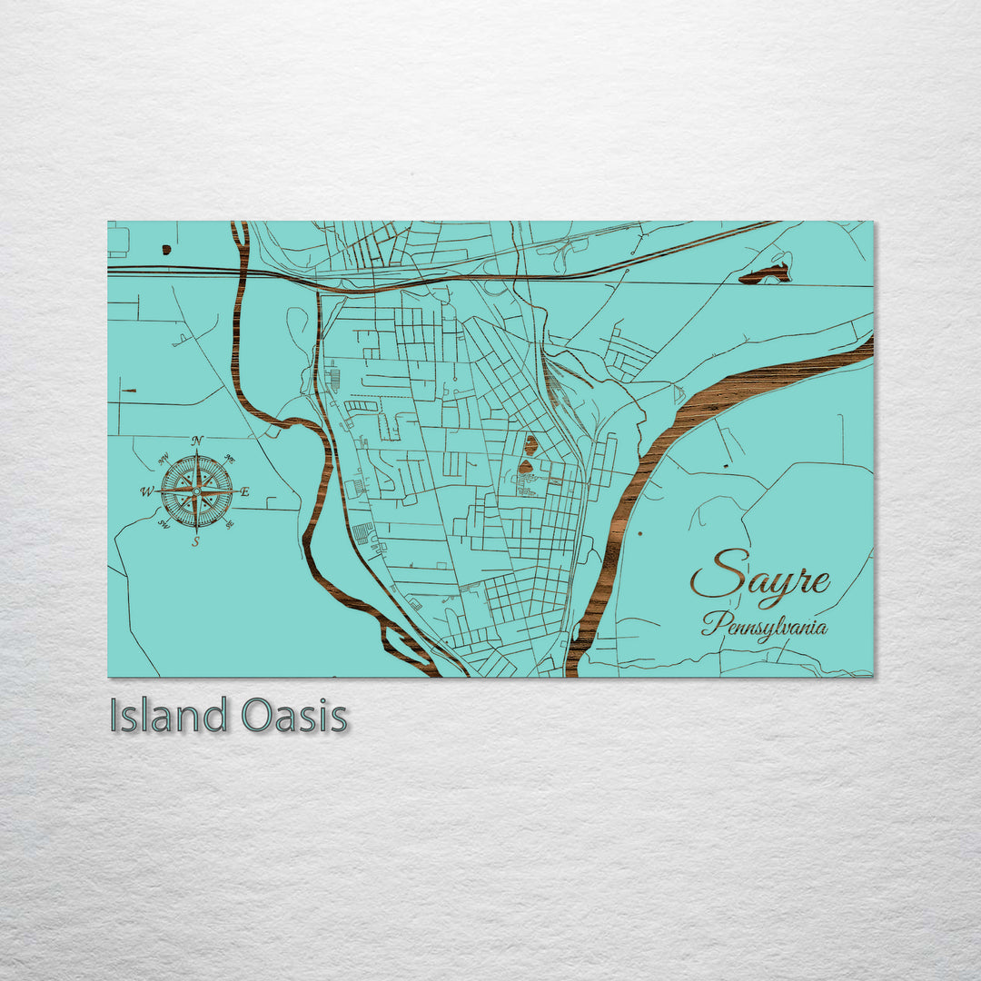 Sayre, Pennsylvania Street Map