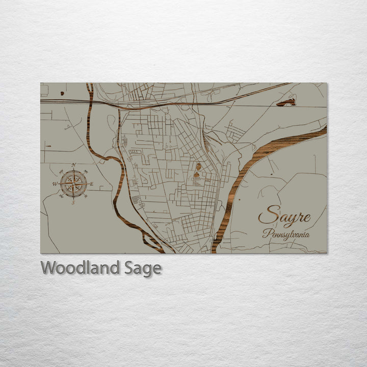 Sayre, Pennsylvania Street Map