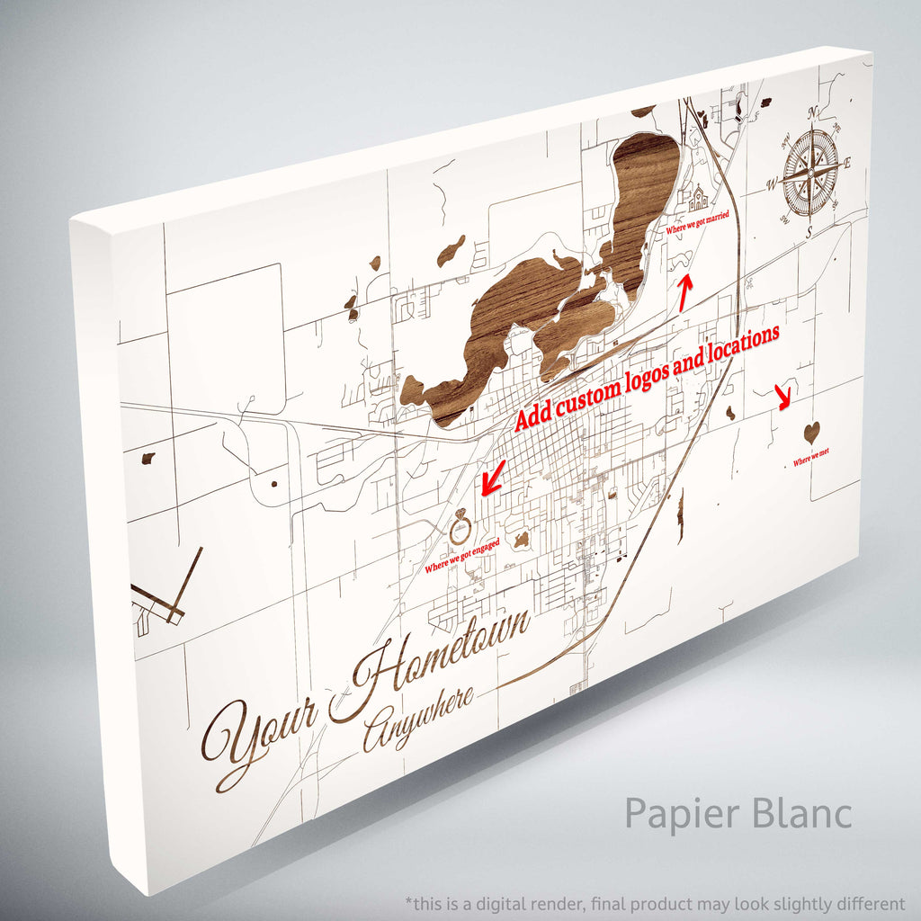 Custom Engraved Map – Fire & Pine