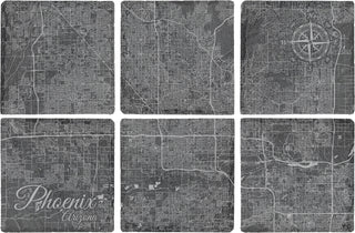 Phoenix, Arizona Square Slate Coaster