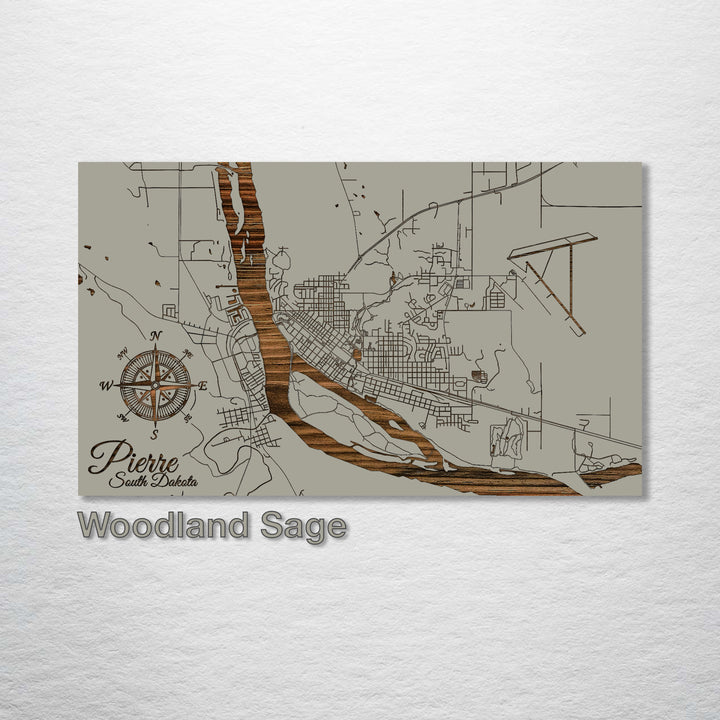 Pierre, South Dakota Street Map - Fire & Pine