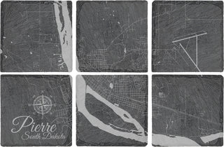 Pierre, South Dakota Square Slate Coaster