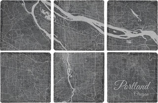 Portland, Oregon Square Slate Coaster