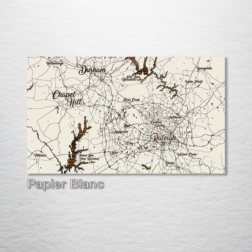 Raleigh, North Carolina Whimsical Map - Fire & Pine