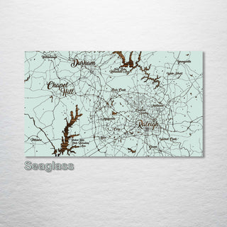 Raleigh, North Carolina Whimsical Map - Fire & Pine