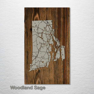 Rhode Island Isolated Map - Fire & Pine