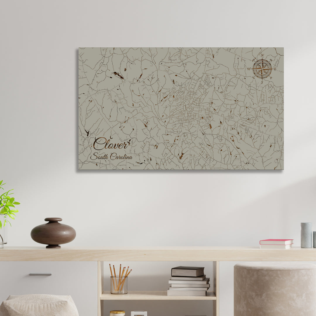 Clover, South Carolina Street Map