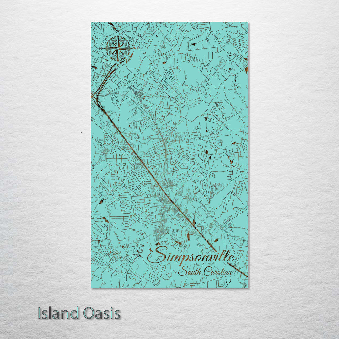 Simpsonville, South Carolina Street Map