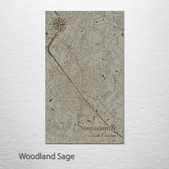 Simpsonville, South Carolina Street Map