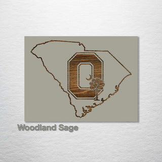 South Carolina "Block O" Abstract - Fire & Pine