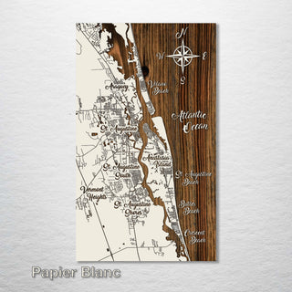 Saint Augustine, Florida Whimsical Map - Fire & Pine