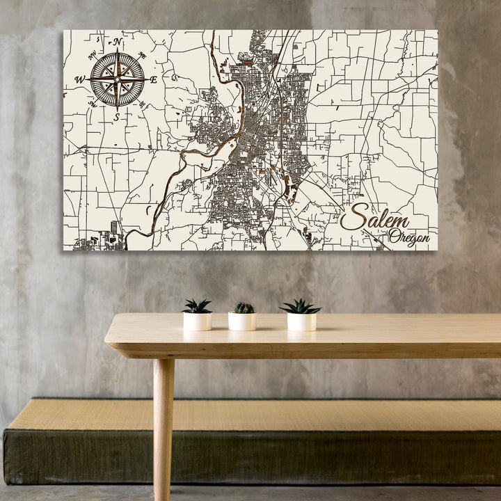 Salem, Oregon Street Map - Fire & Pine