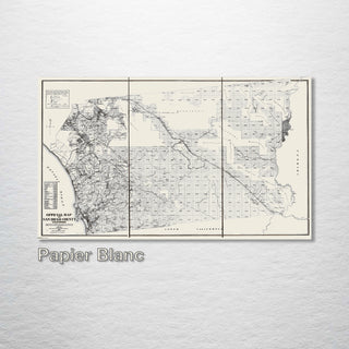 San Diego County Map 1889 - Fire & Pine