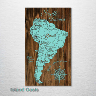 South America Whimsical Map - Fire & Pine